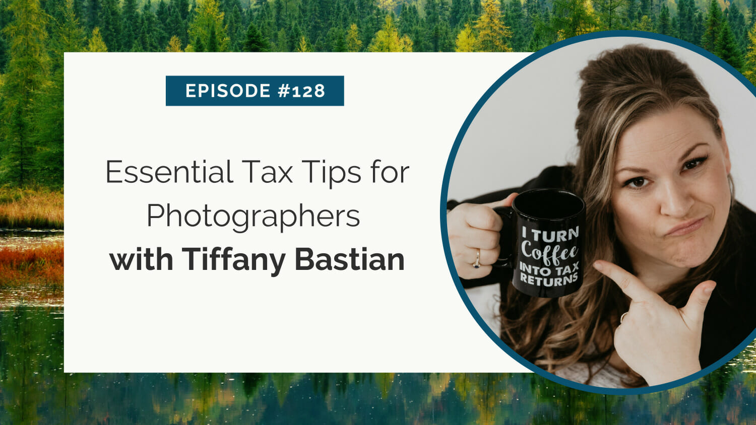 Woman sharing tax tips for photographers in a podcast episode.