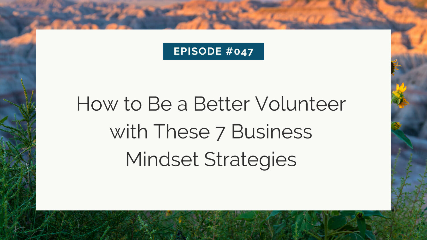 Episode #047: enhancing volunteer work with 7 business mindset strategies.