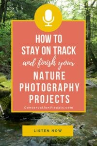 Podcast episode on staying on track with nature photography projects - conservationvisuals.com.
