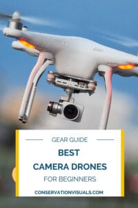 A camera-equipped drone in flight, highlighted in a beginner's guide to the best camera drones.